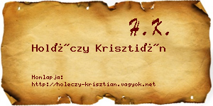 Holéczy Krisztián névjegykártya